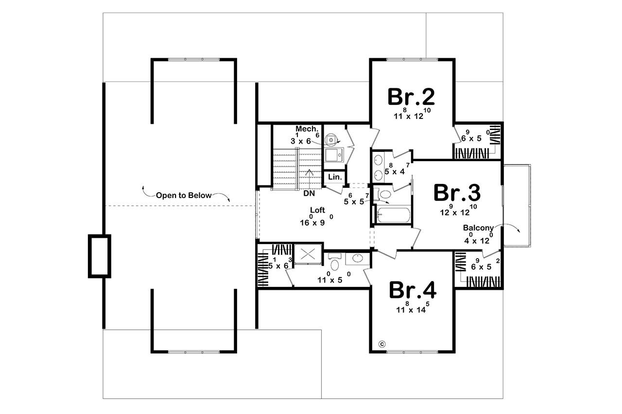 Country House Plan - Moylan 11505 - 2nd Floor Plan