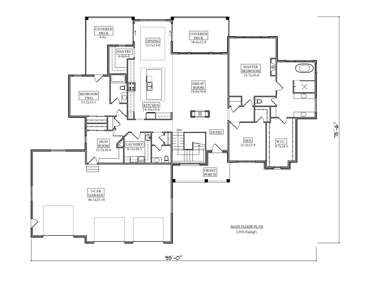 Craftsman House Plan - Morgan Hill 59662 - 1st Floor Plan