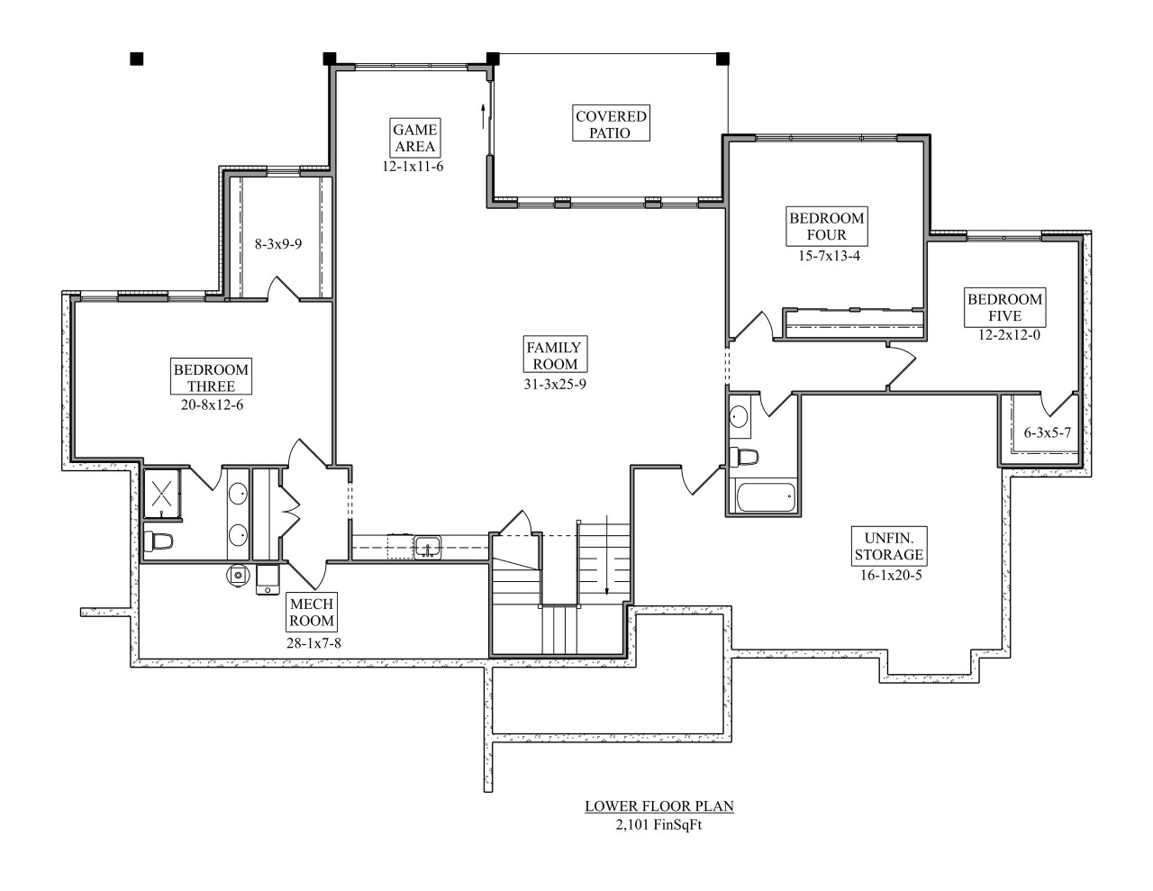Craftsman House Plan - Morgan Hill 59662 - Basement Floor Plan