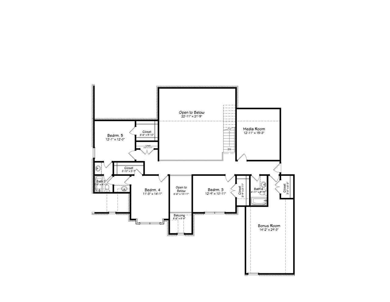 Secondary Image - Modern House Plan - 80571 - 2nd Floor Plan