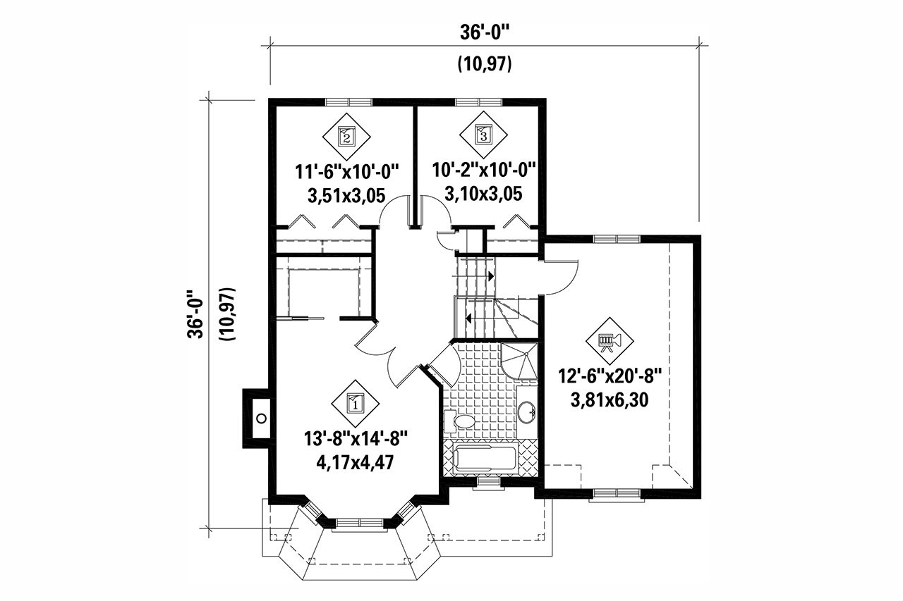 Secondary Image - European House Plan - 38087 - 2nd Floor Plan