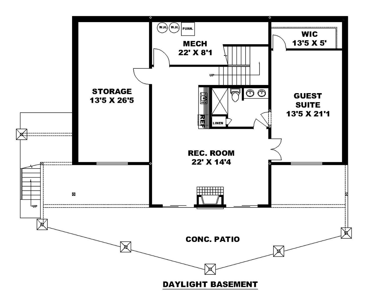 Secondary Image - Craftsman House Plan - 71861 - Basement Floor Plan