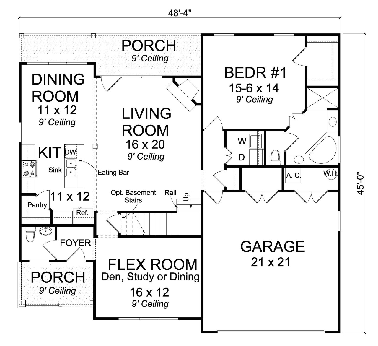 Traditional House Plan - Springview 62443 - 1st Floor Plan