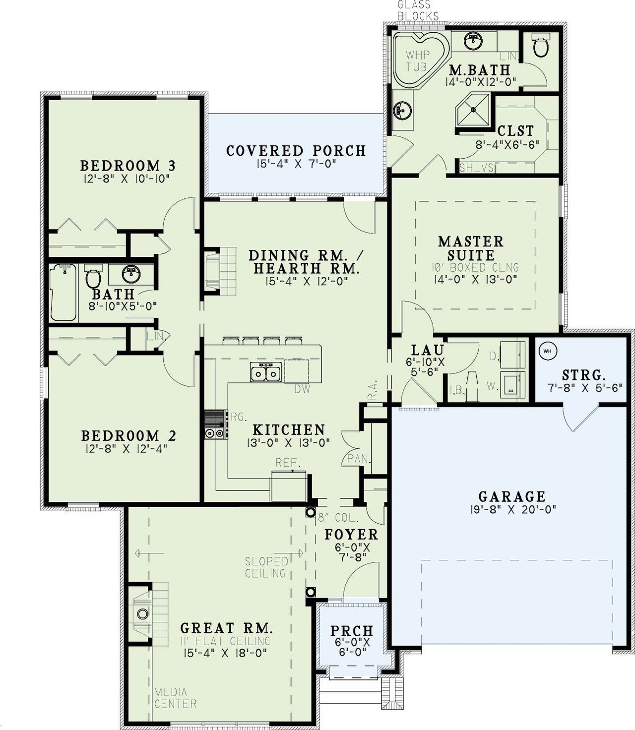 Classic House Plan - Cross Creek 51882 - 1st Floor Plan