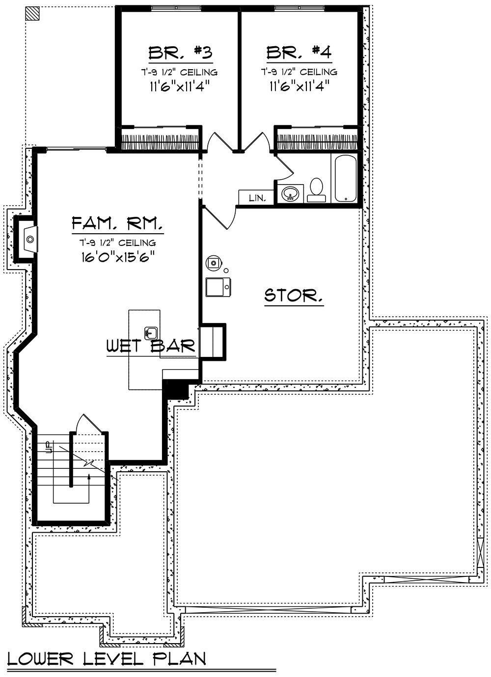 Secondary Image - Prairie House Plan - 59120 - Basement Floor Plan