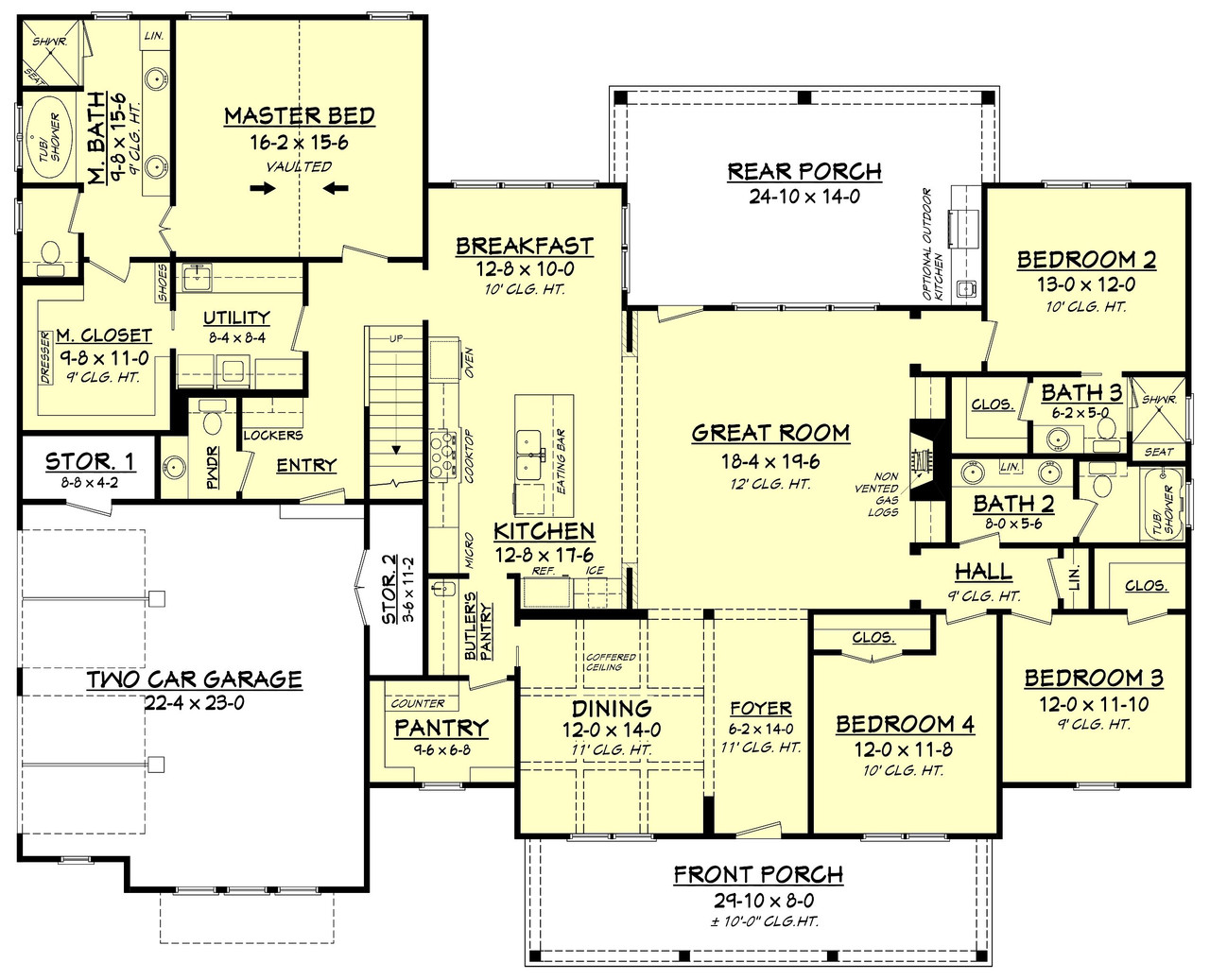 Farmhouse House Plan - Meadow Land 54315 - 1st Floor Plan