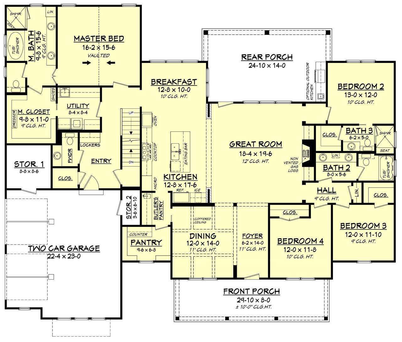 Farmhouse House Plan - Meadow Land 54315 - Optional Floor Plan