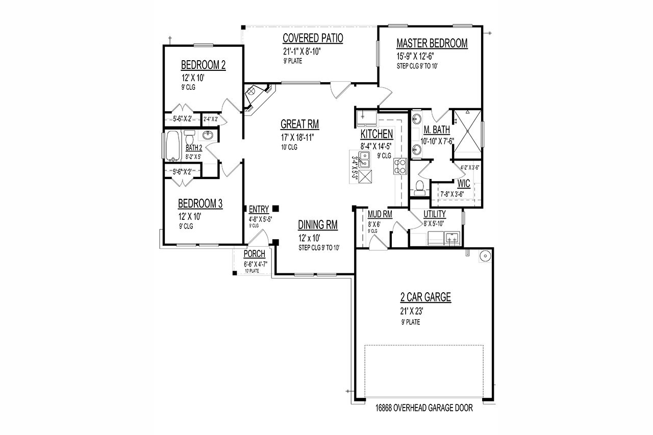 Traditional House Plan - 67276 - 1st Floor Plan