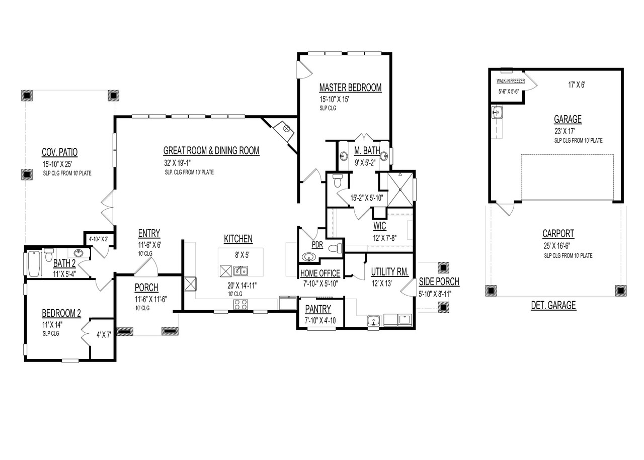Contemporary House Plan - 51738 - 1st Floor Plan