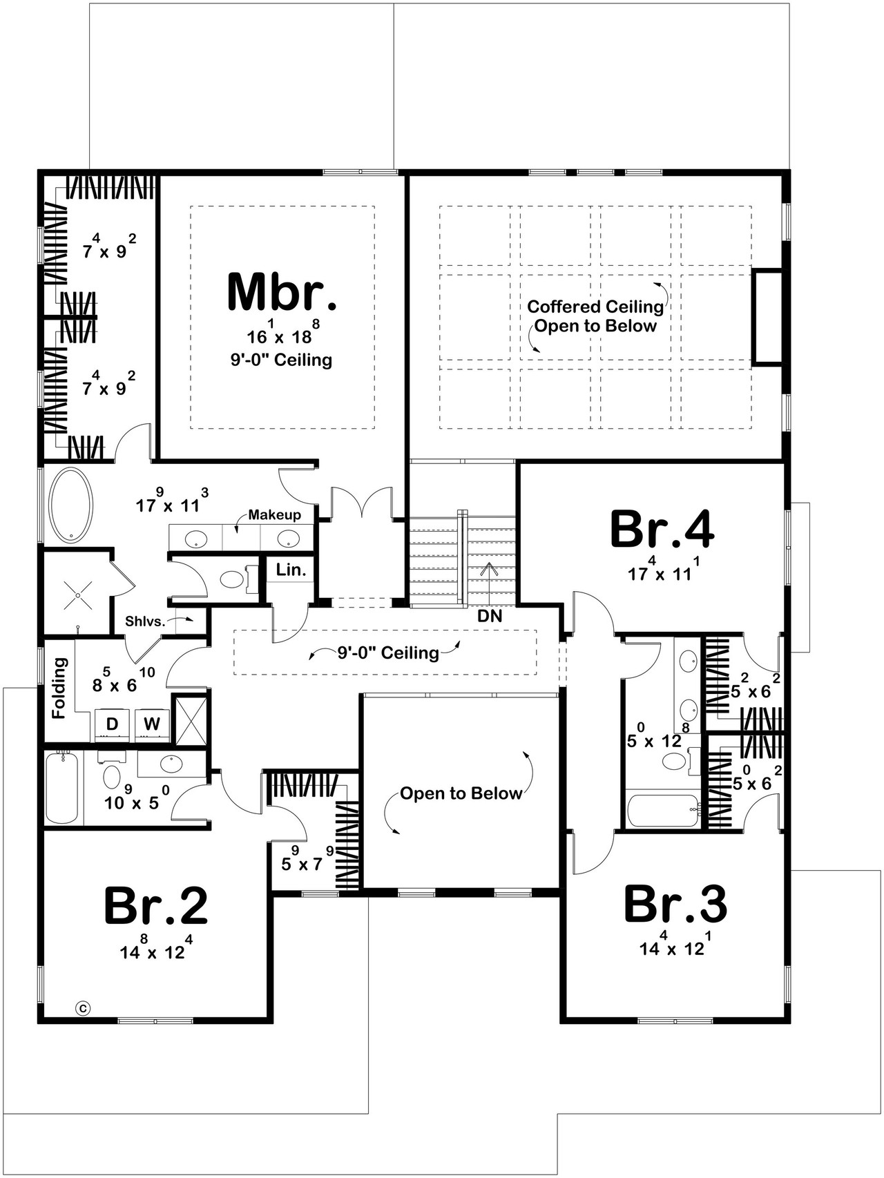 Farmhouse House Plan - Silver Pine 79130 - 2nd Floor Plan