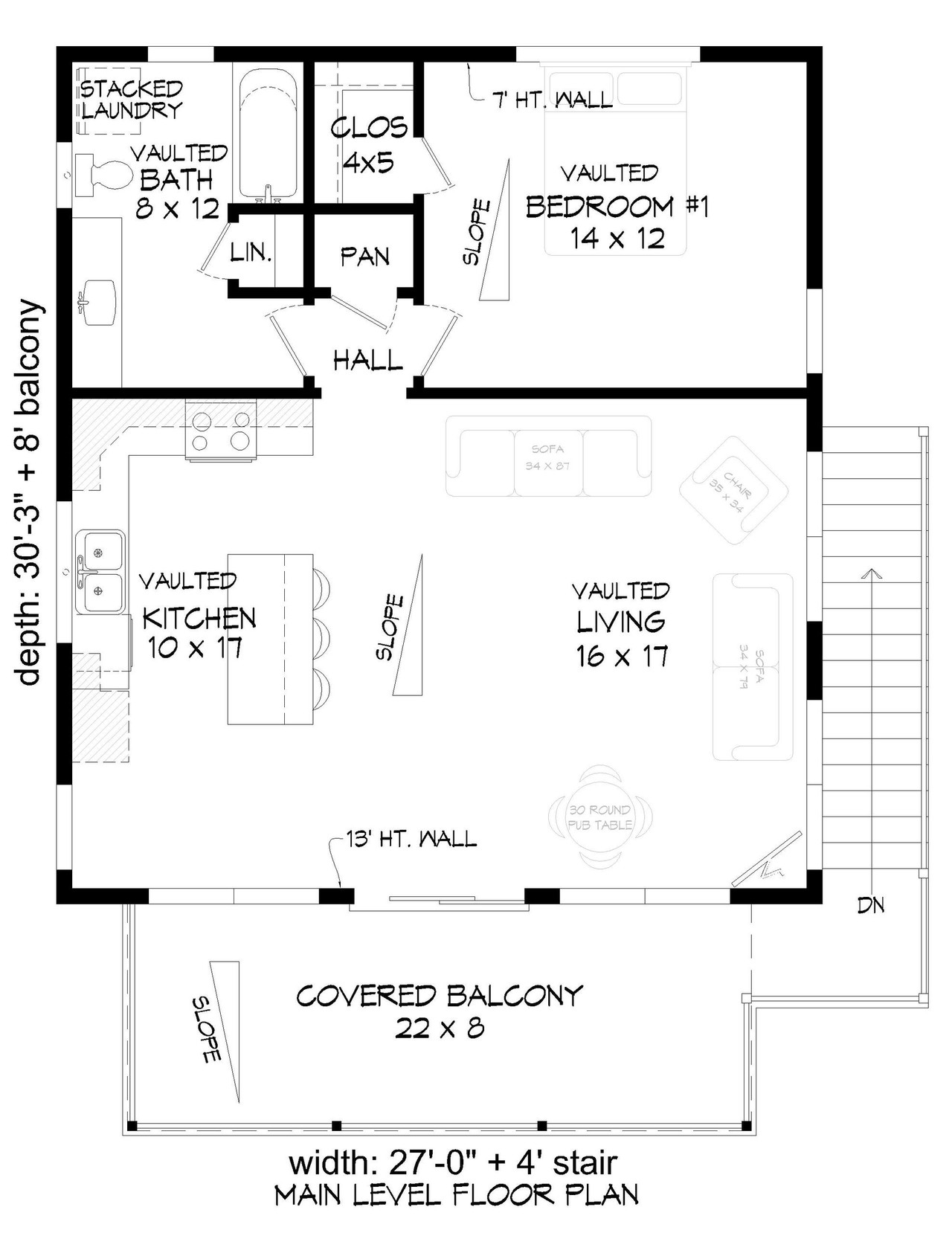 Secondary Image - Contemporary House Plan - Morris Ferry Overlook 78484 - 2nd Floor Plan