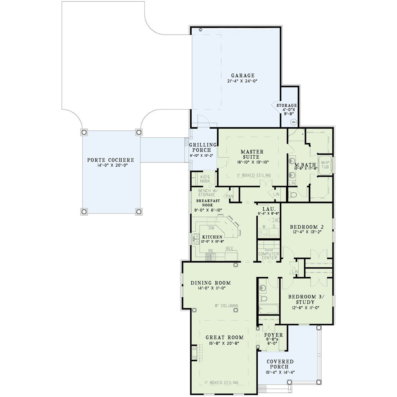 Country House Plan - Park Street 51600 - 1st Floor Plan
