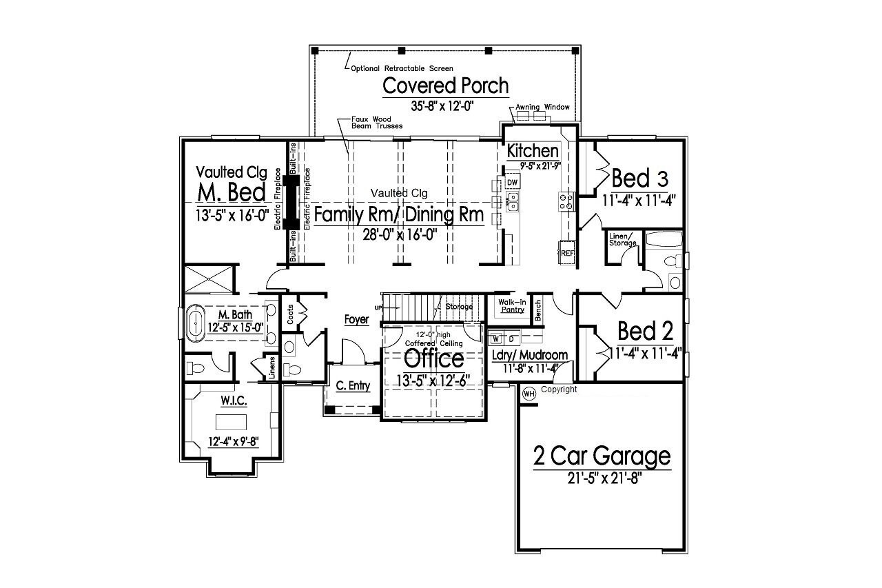 Cape Cod House Plan - 19672 - 1st Floor Plan