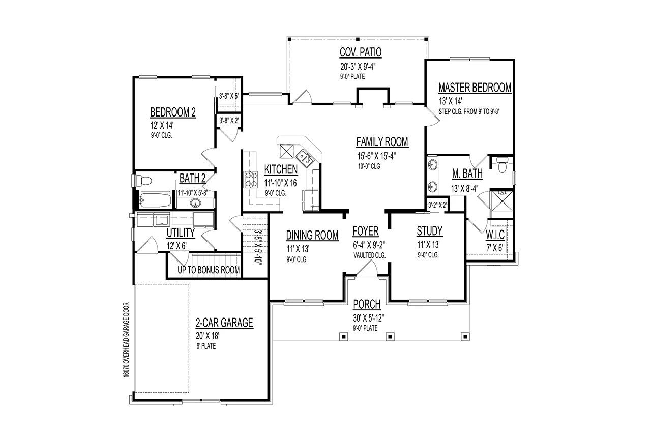 Traditional House Plan - 72360 - 1st Floor Plan