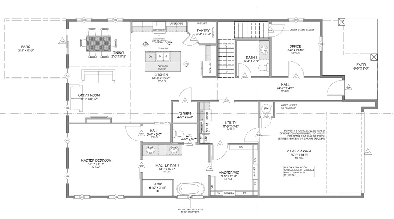 Contemporary House Plan - Lamb & Flag 49575 - 1st Floor Plan