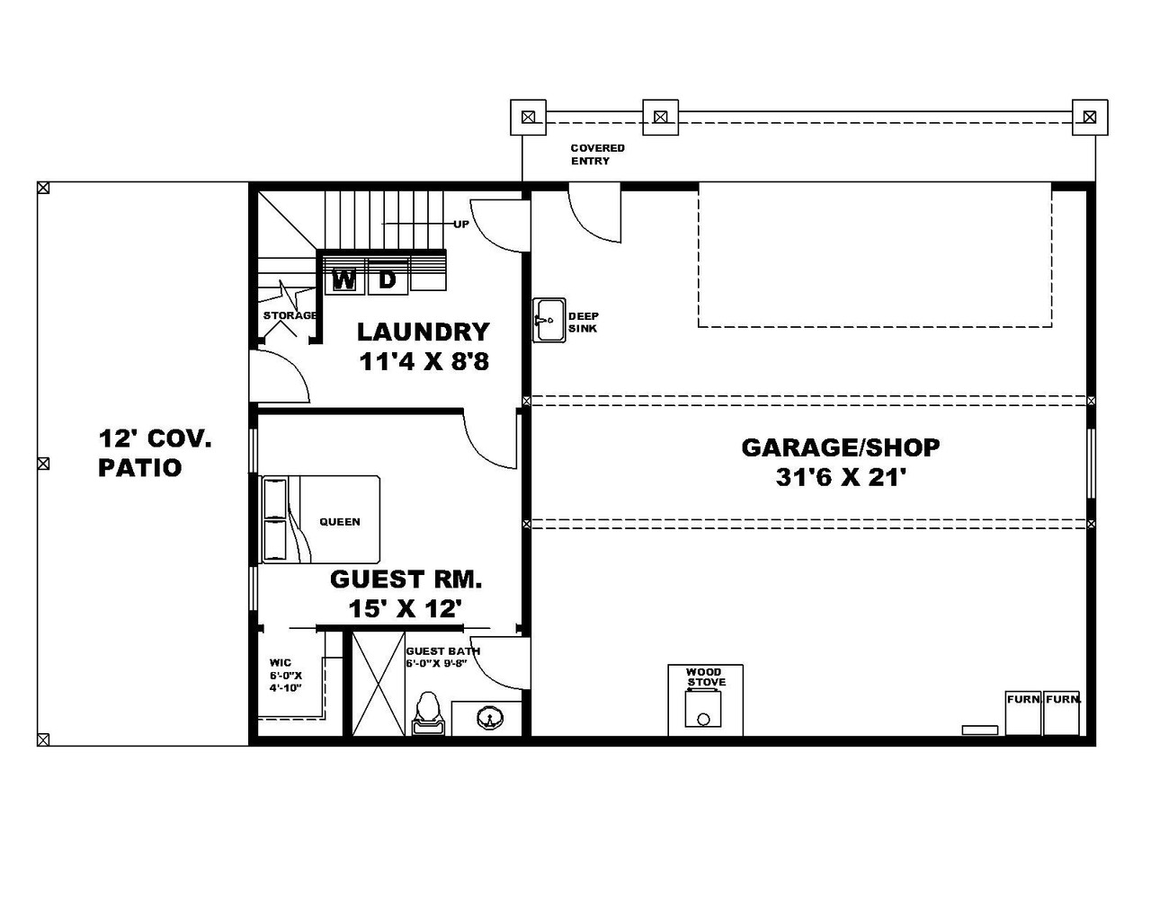 Mountain Rustic House Plan - 30216 - 1st Floor Plan