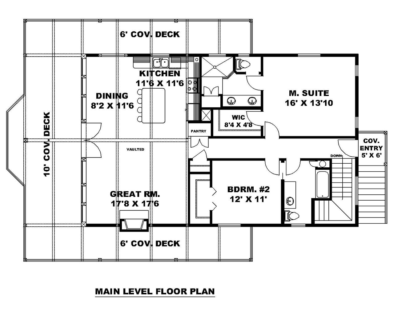 Lodge Style House Plan - 19919 - 1st Floor Plan