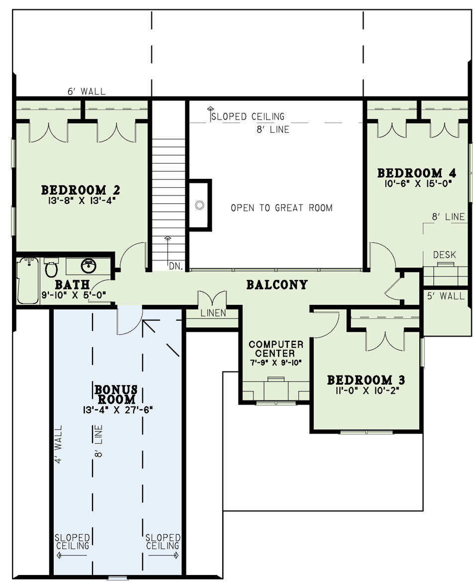 Secondary Image - Craftsman House Plan - Ambrose Boulevard 83158 - 2nd Floor Plan