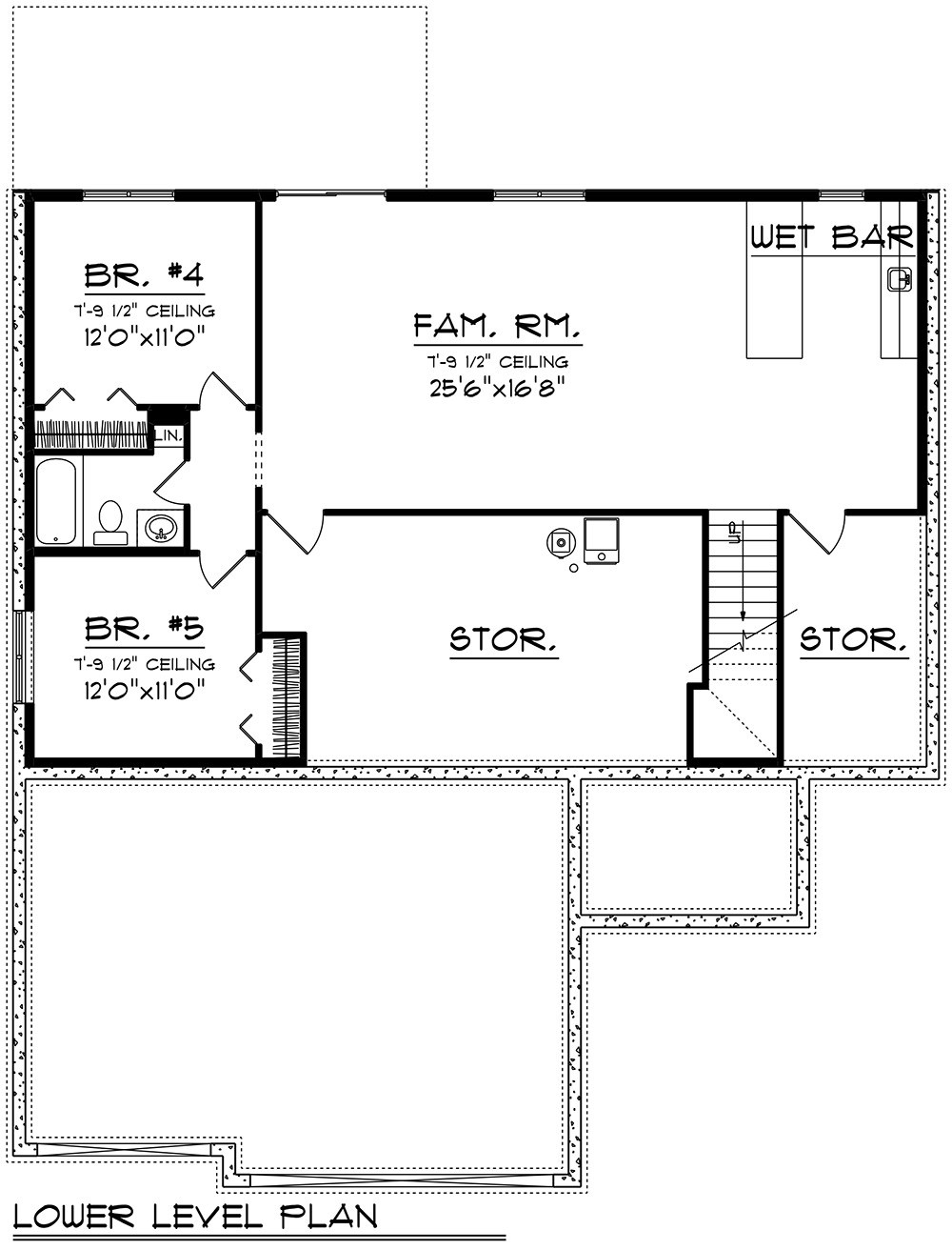 Craftsman House Plan - 29796 - Basement Floor Plan