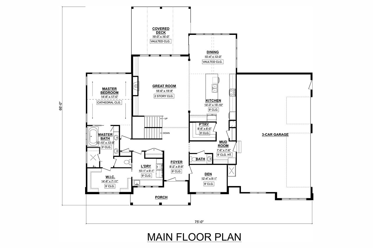 Modern House Plan - 51080 - 1st Floor Plan