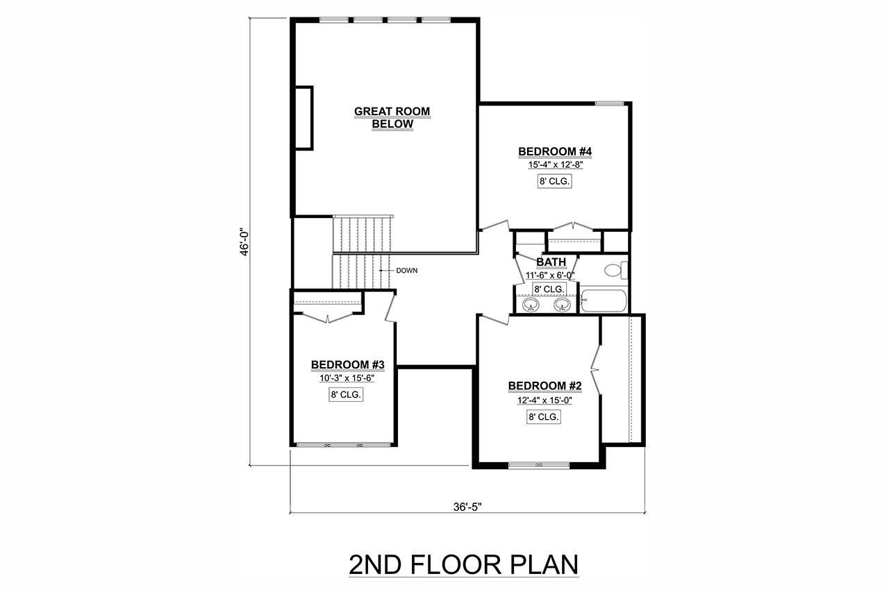 Modern House Plan - 51080 - 2nd Floor Plan