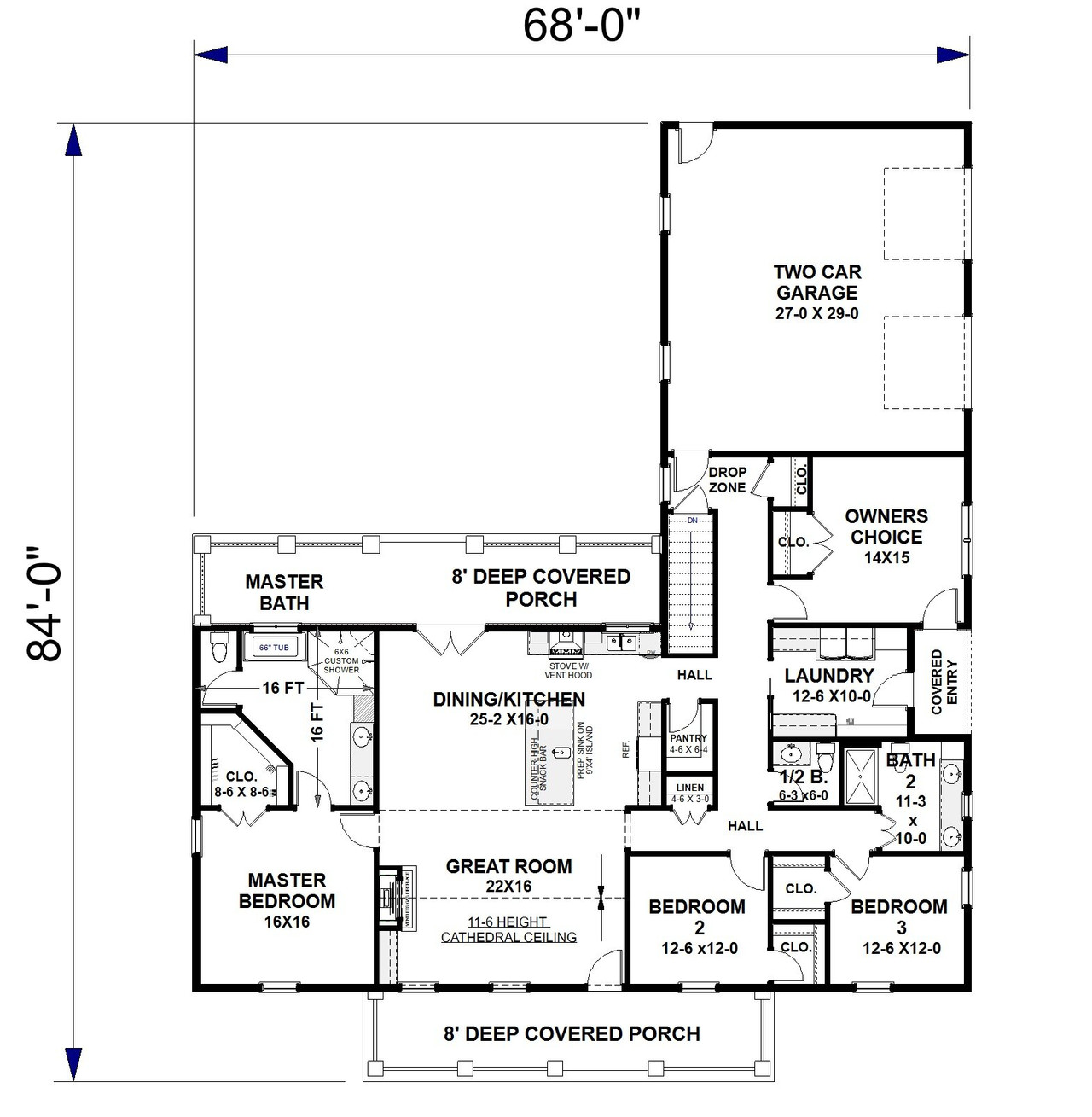 Farmhouse House Plan - 95588 - 1st Floor Plan