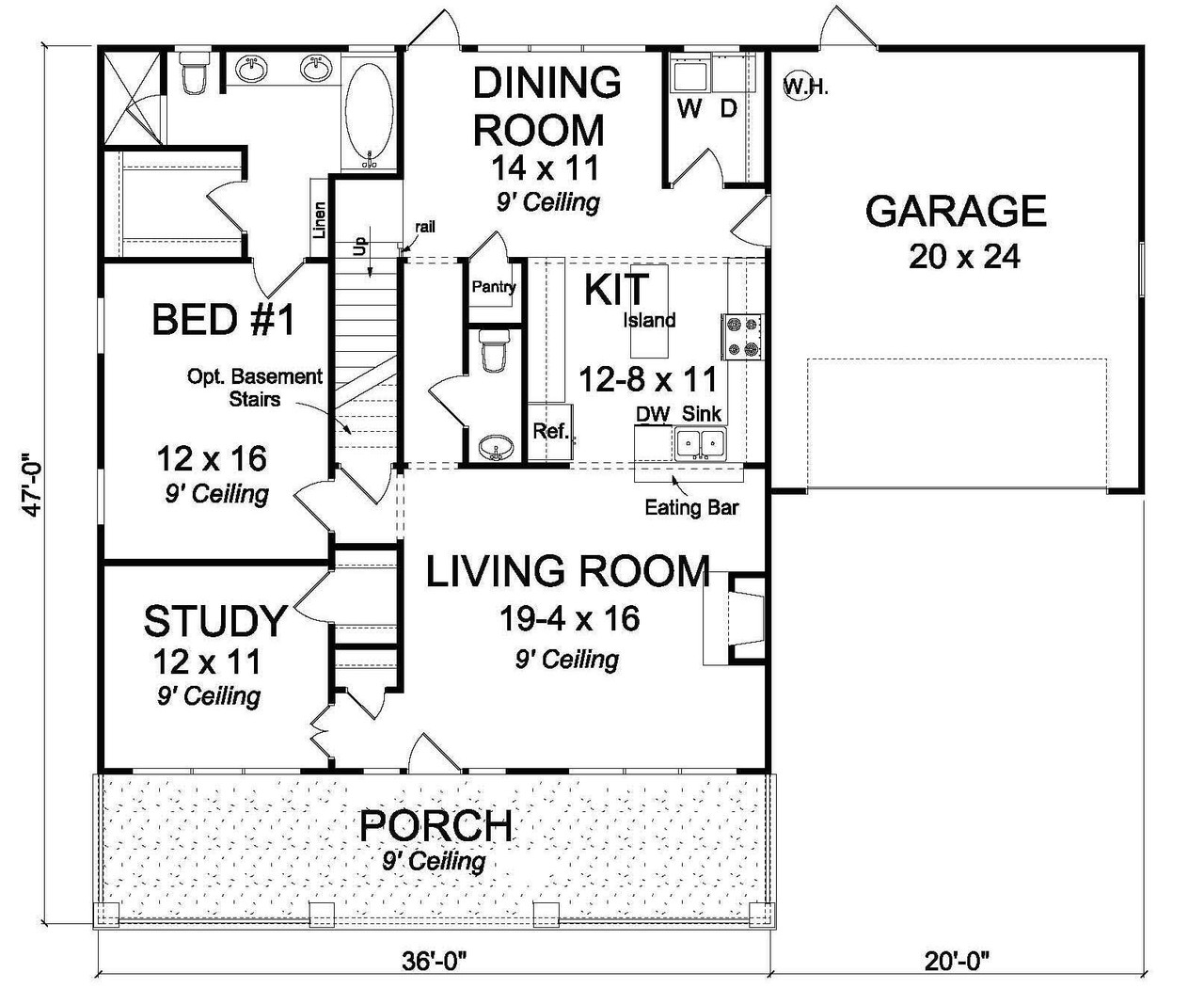 Cottage House Plan - Blueriver 21241 - 1st Floor Plan