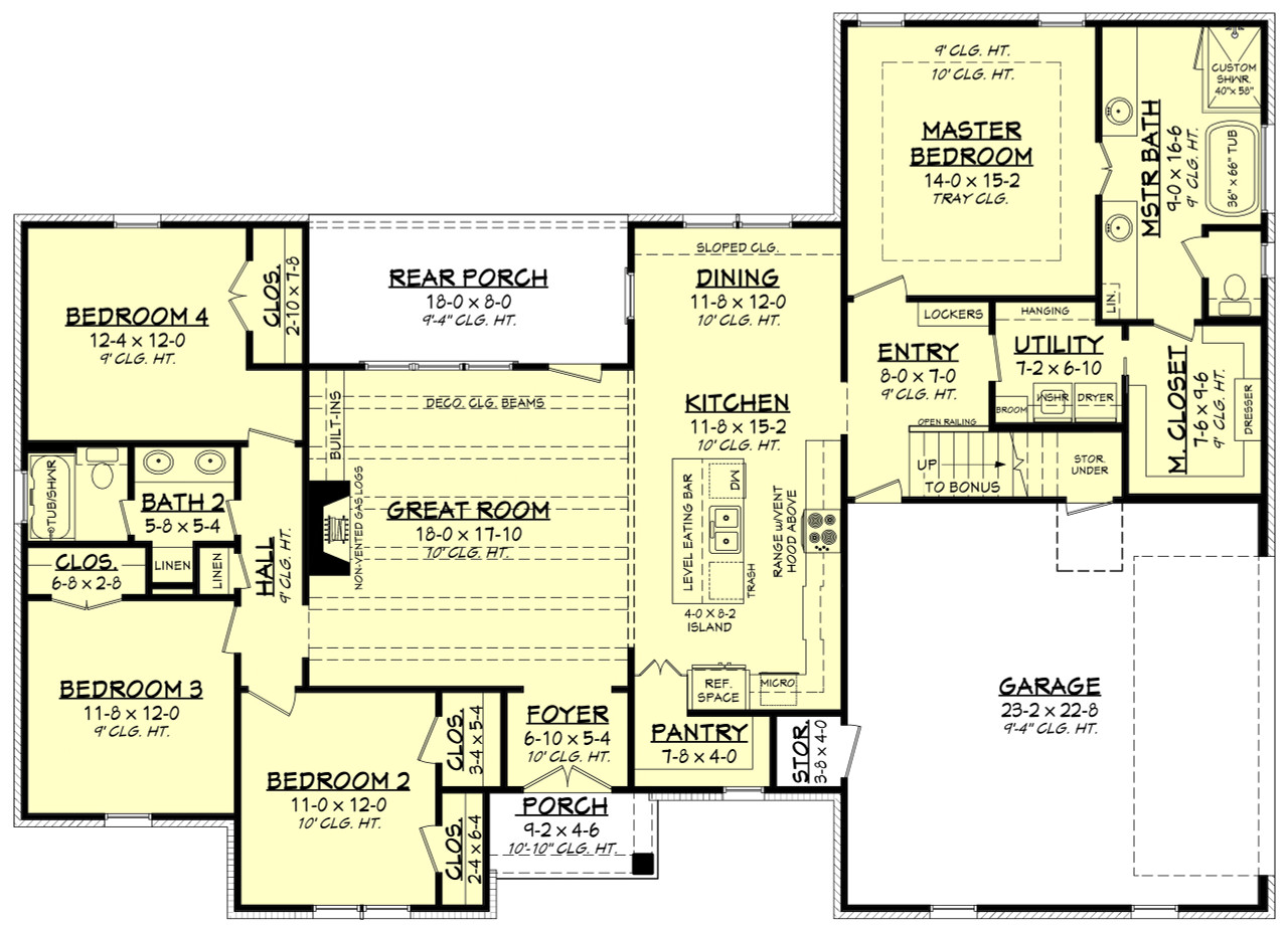 Craftsman House Plan - Mason 13358 - 1st Floor Plan