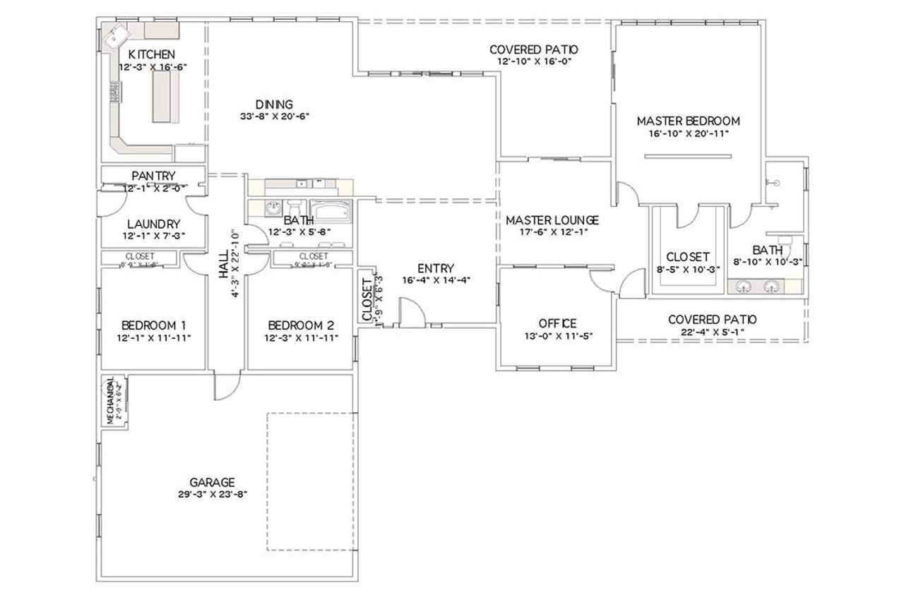 Traditional House Plan - The Square Peg 23887 - 1st Floor Plan