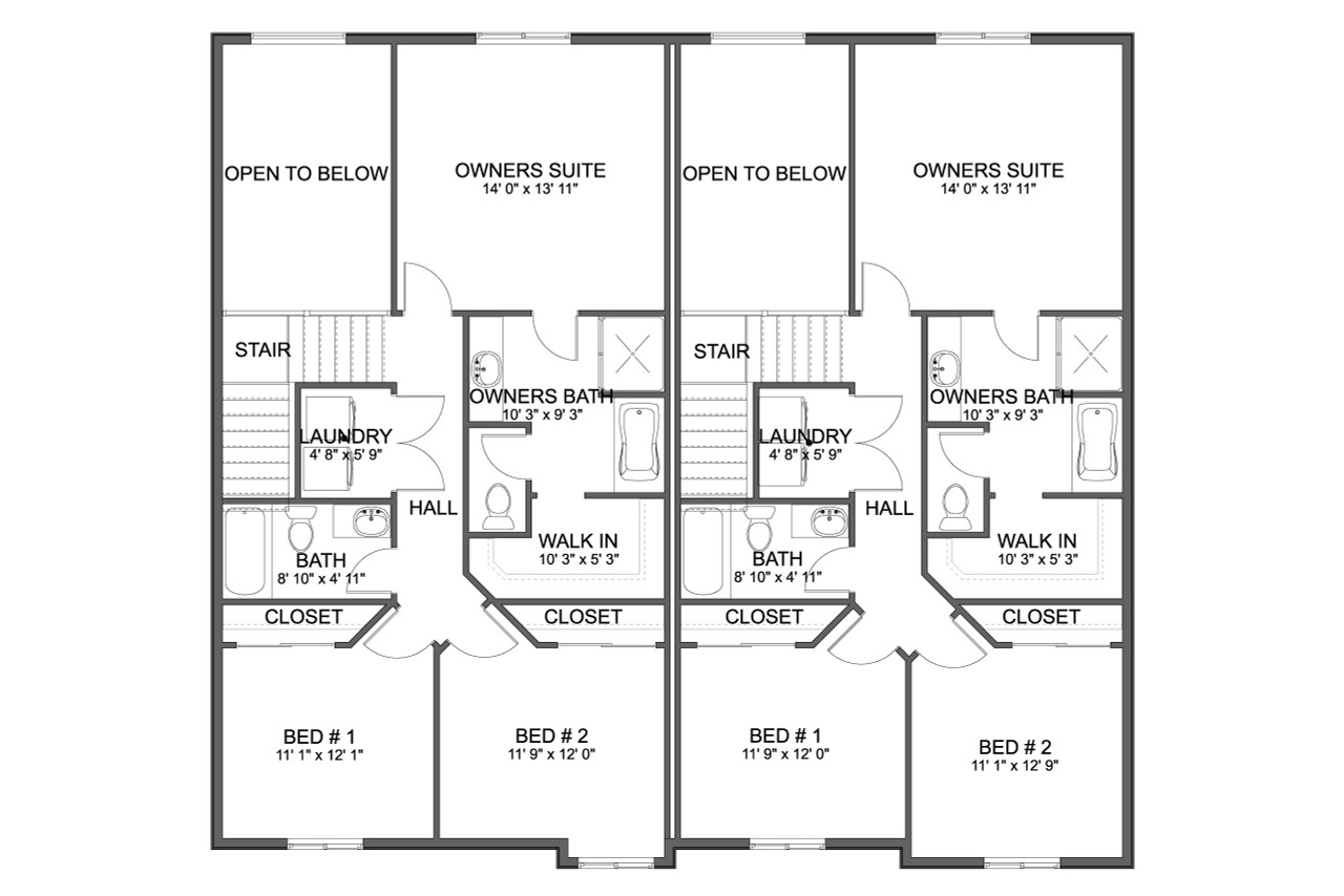 Traditional House Plan - Baeza 4 Plex 40225 - 2nd Floor Plan