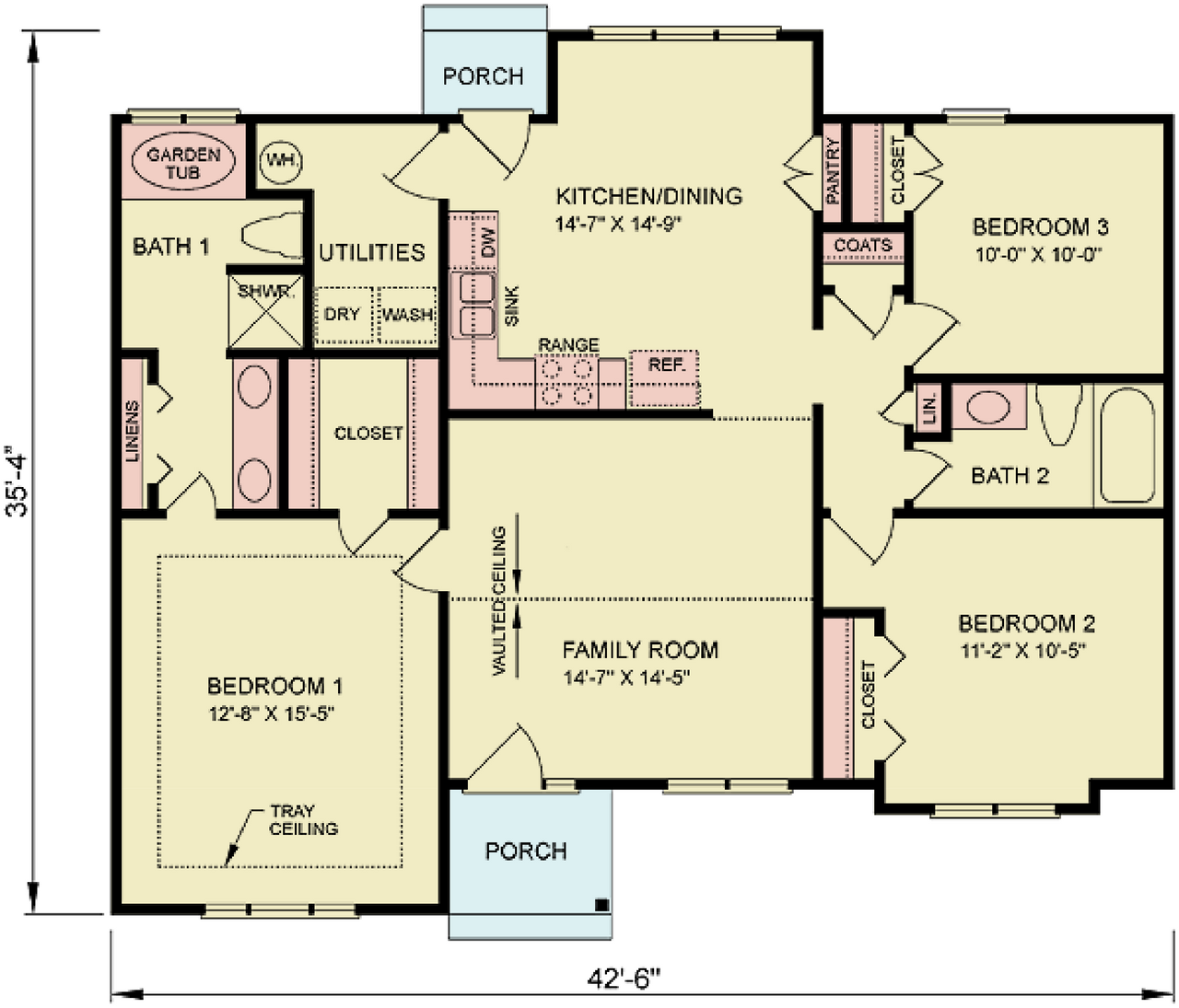 Traditional House Plan - Ginger 2 60269 - 1st Floor Plan