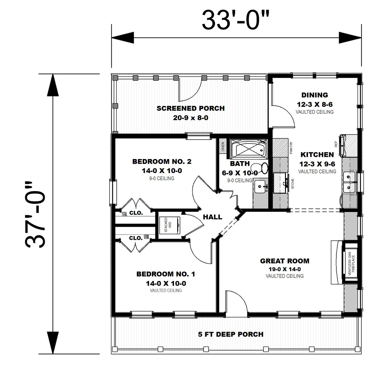 Contemporary House Plan - 52201 - 1st Floor Plan