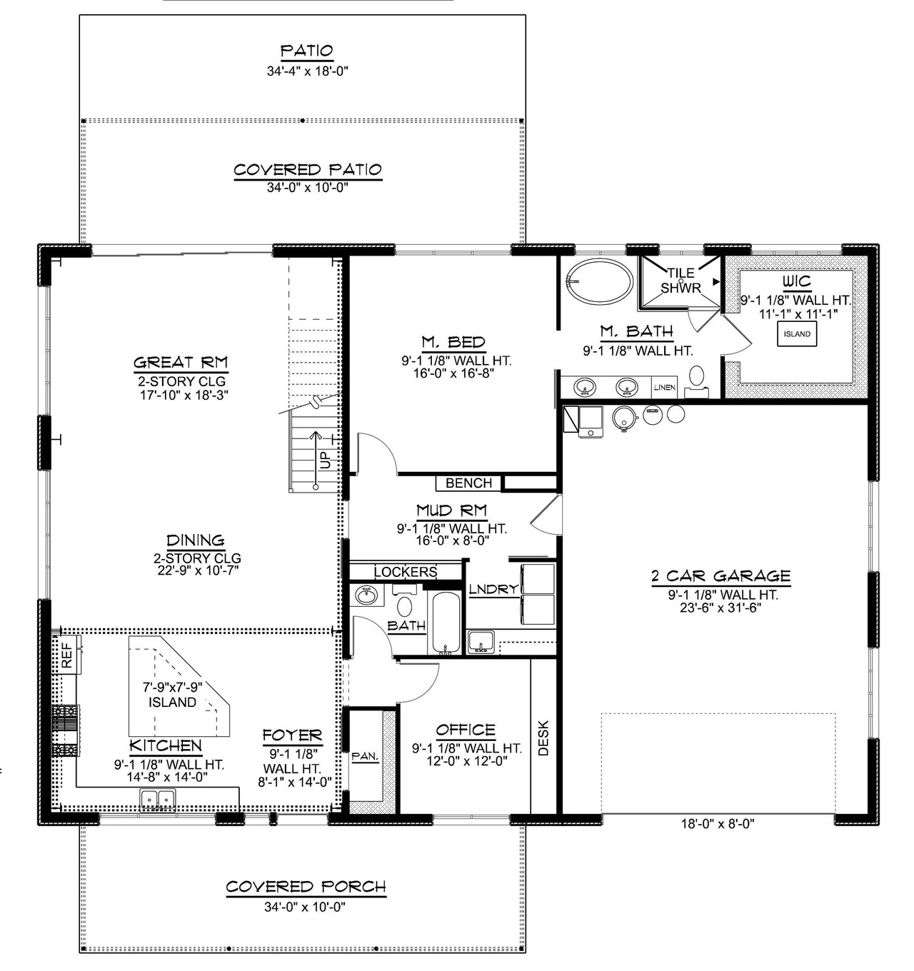 Modern House Plan - 59486 - 1st Floor Plan