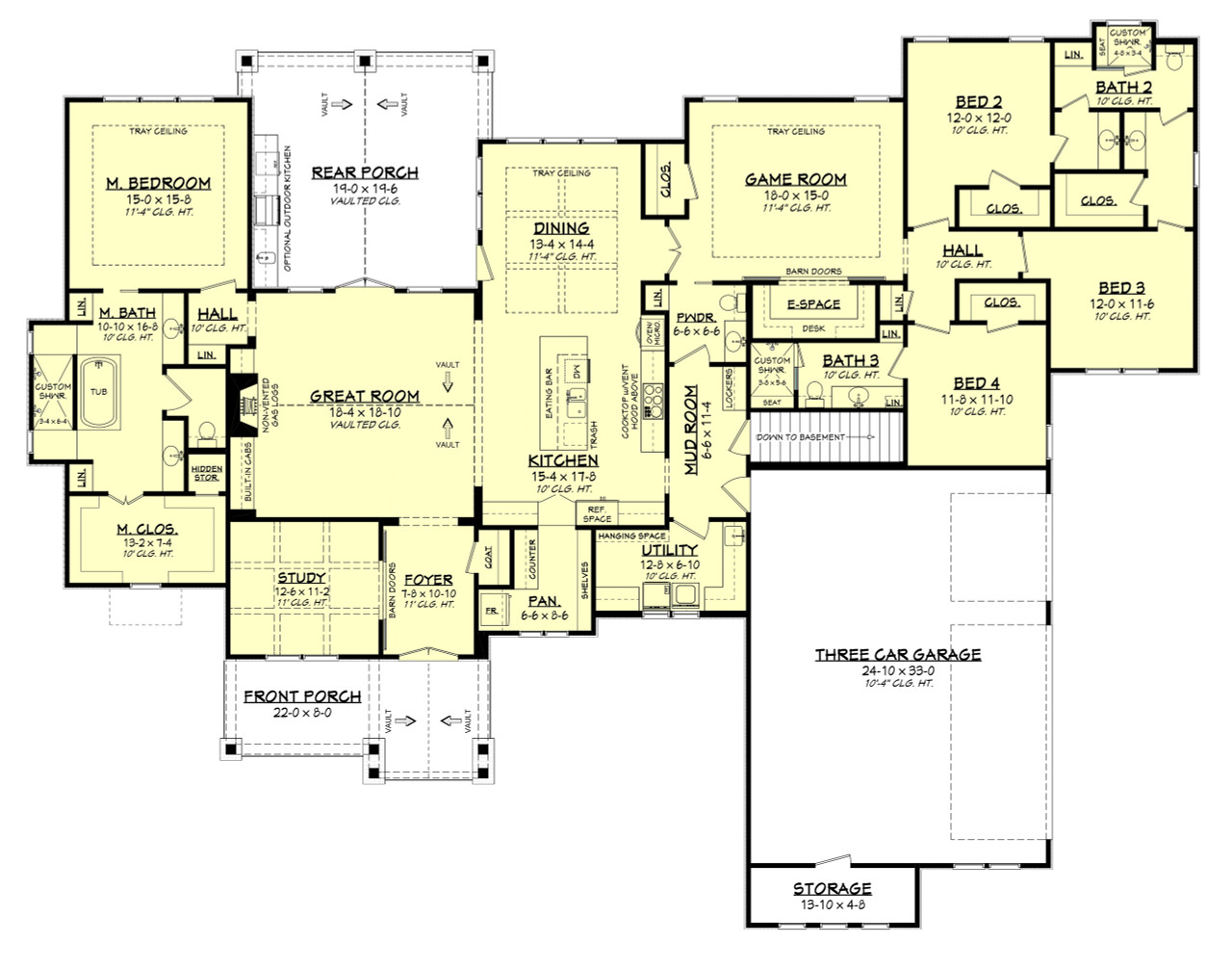 Ranch House Plan - Amarillo 80524 - Optional Floor Plan