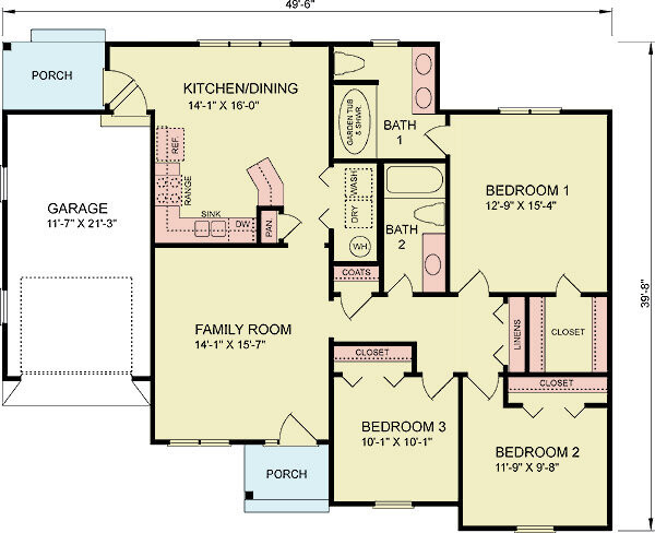 Farmhouse House Plan - Clinton 2 91168 - 1st Floor Plan