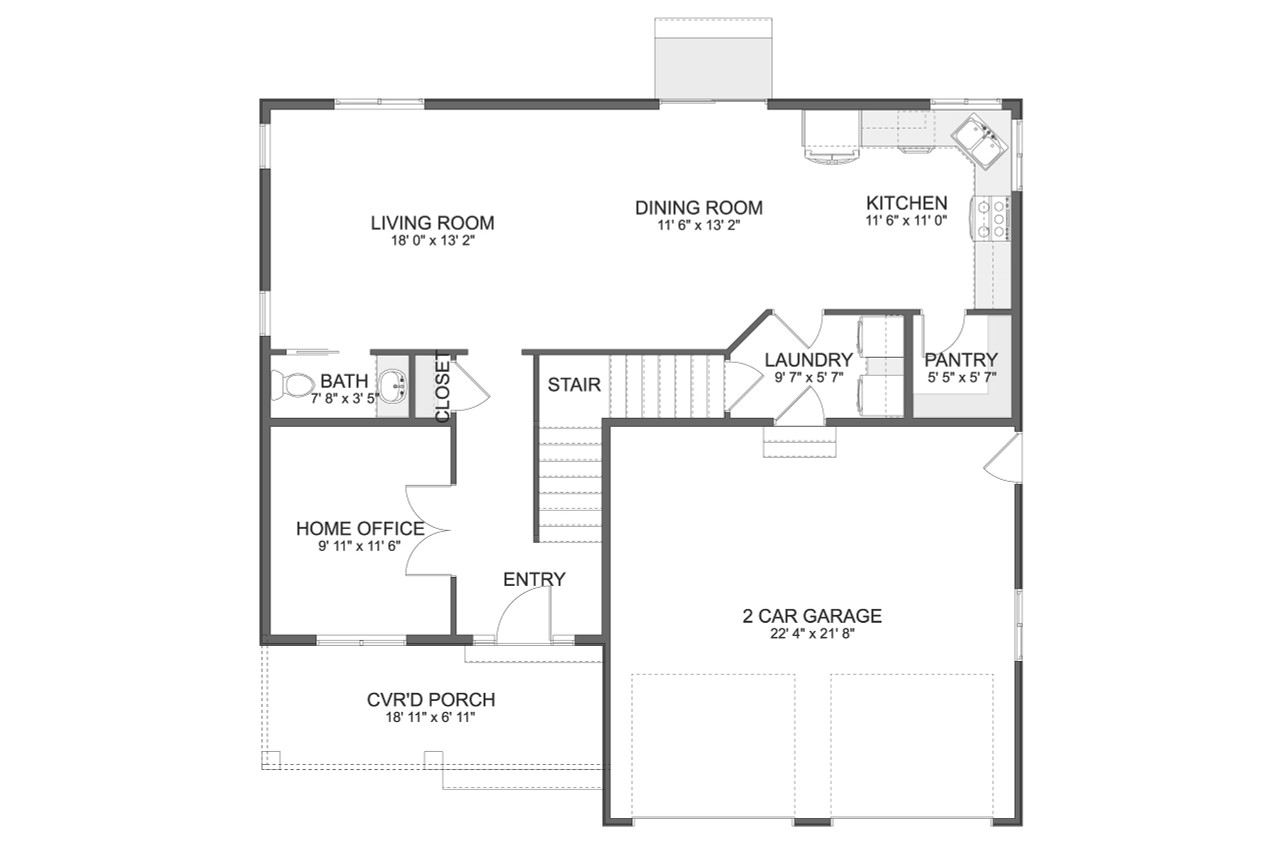 Farmhouse House Plan - Medford 60368 - 1st Floor Plan