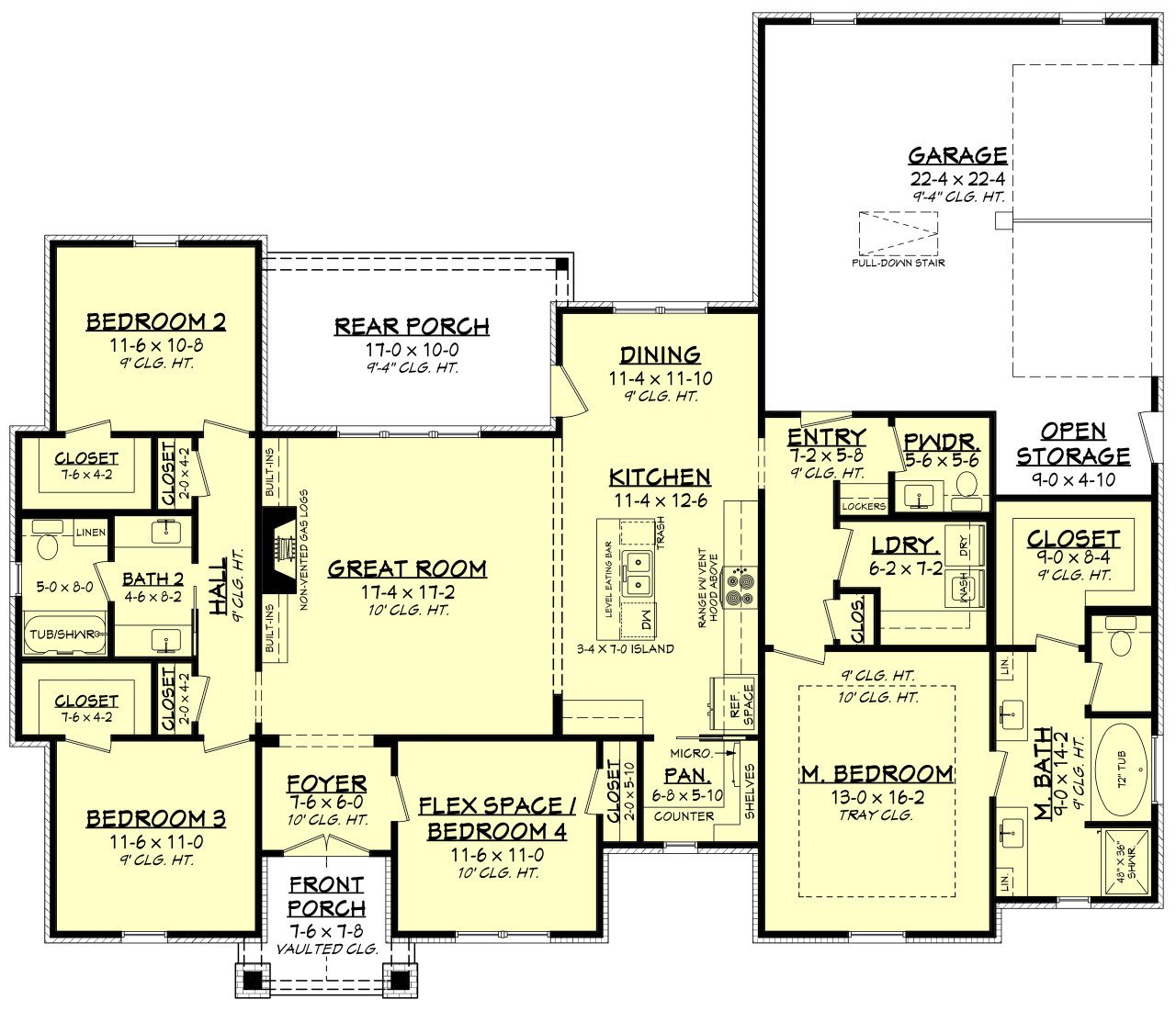Craftsman House Plan - Lucas 87689 - 1st Floor Plan