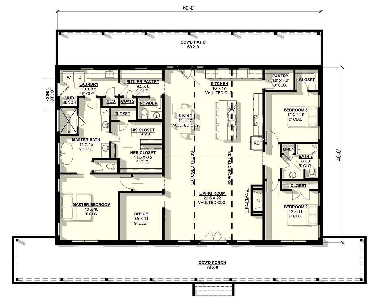 Farmhouse House Plan - Maple 1 81586 - 1st Floor Plan
