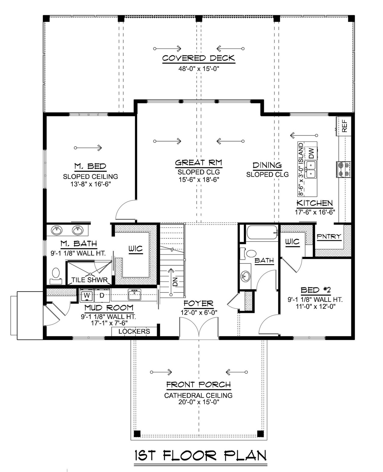 Modern House Plan - 70262 - 1st Floor Plan