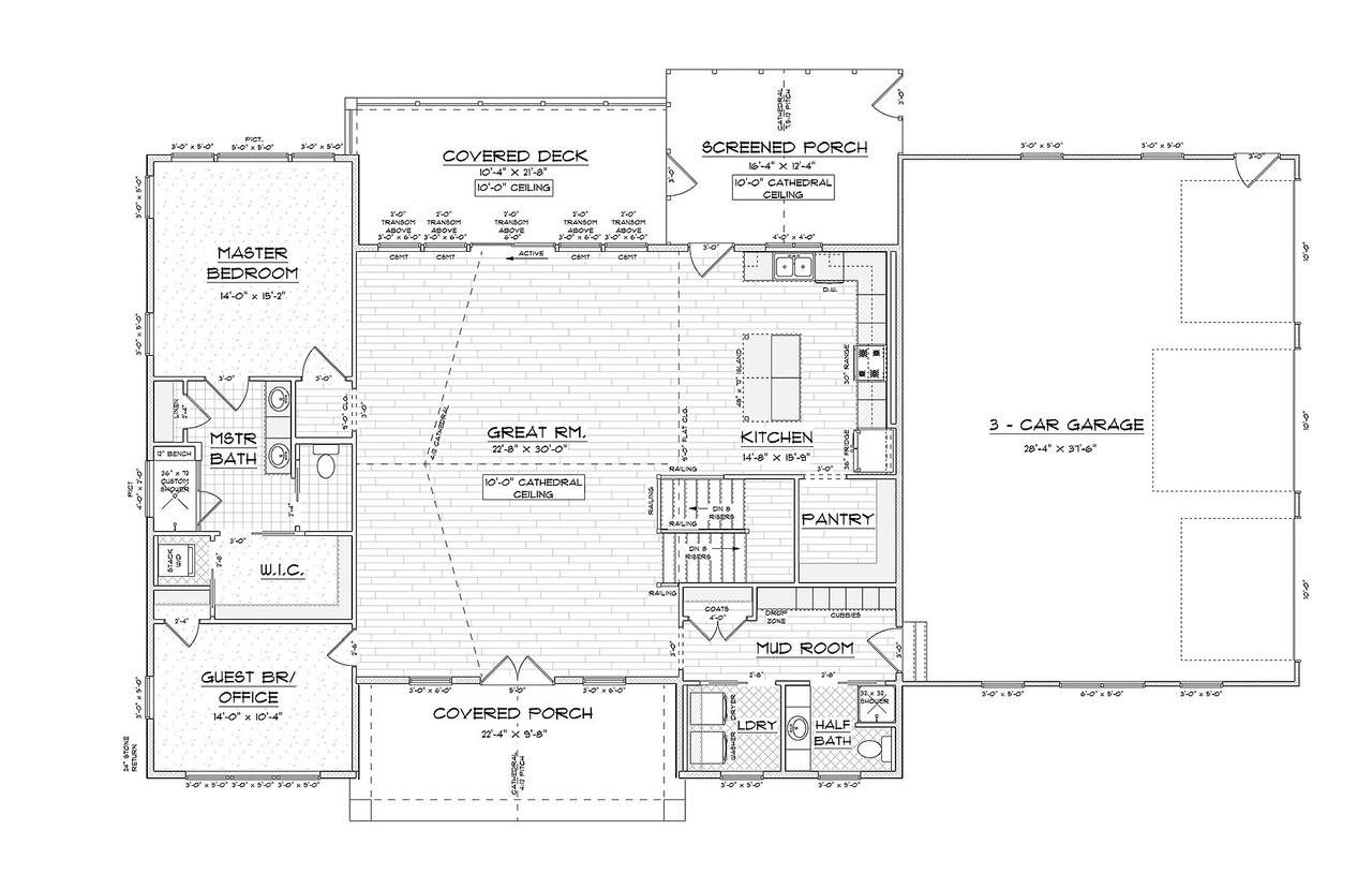 Craftsman House Plan - Monarch 20790 - 1st Floor Plan