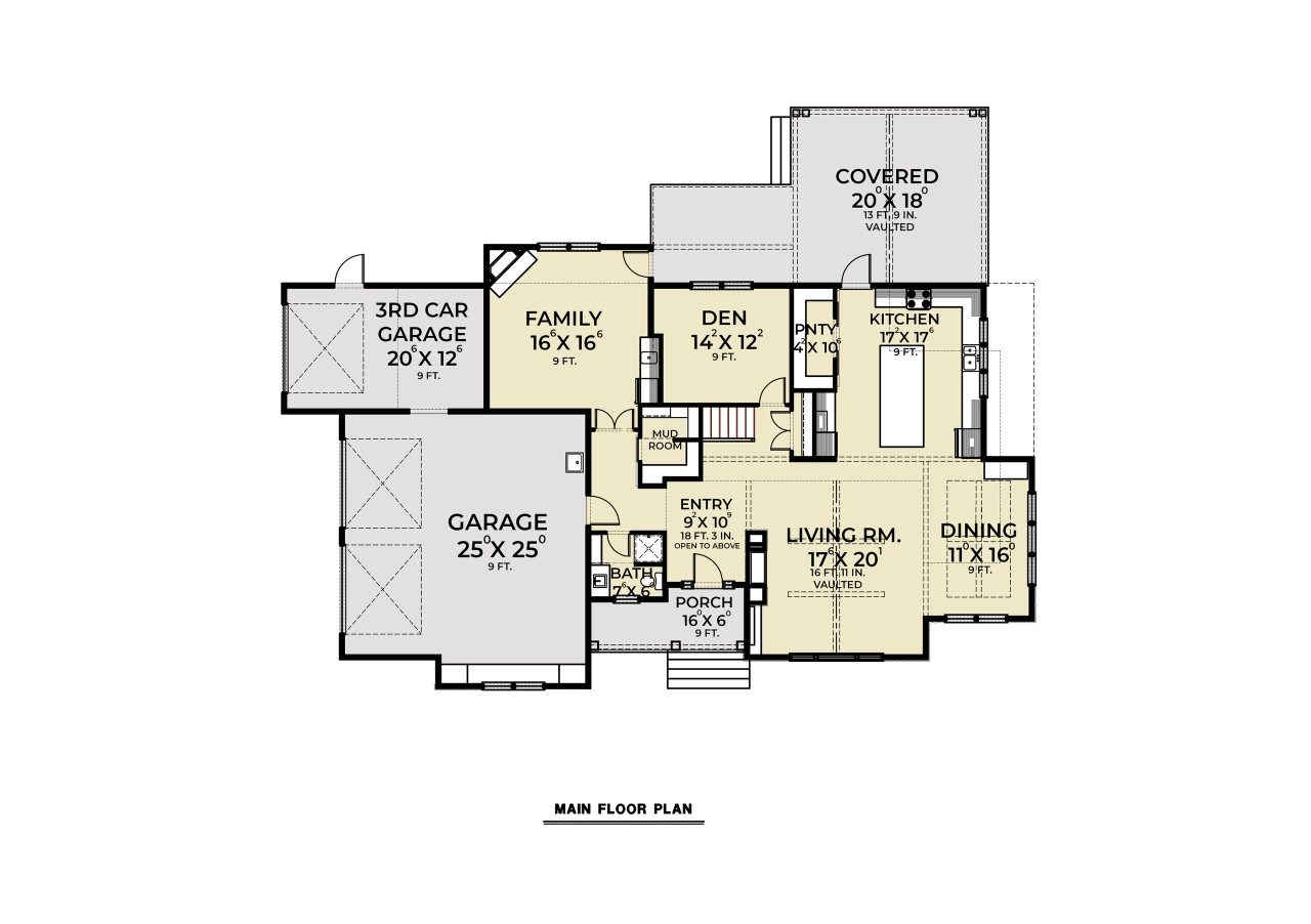 Farmhouse House Plan - 12936 - 1st Floor Plan