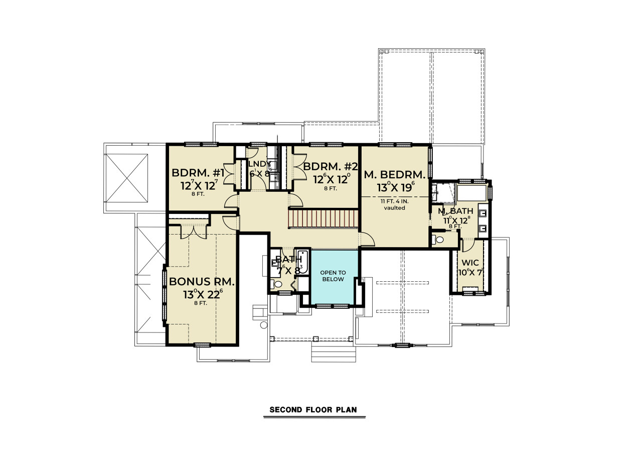 Secondary Image - Farmhouse House Plan - 12936 - 2nd Floor Plan