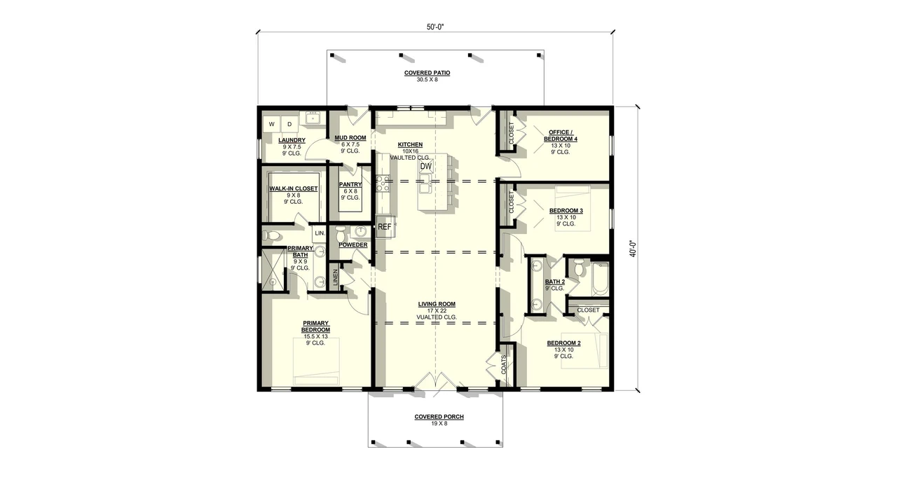 Country House Plan - Marigold 86052 - 1st Floor Plan