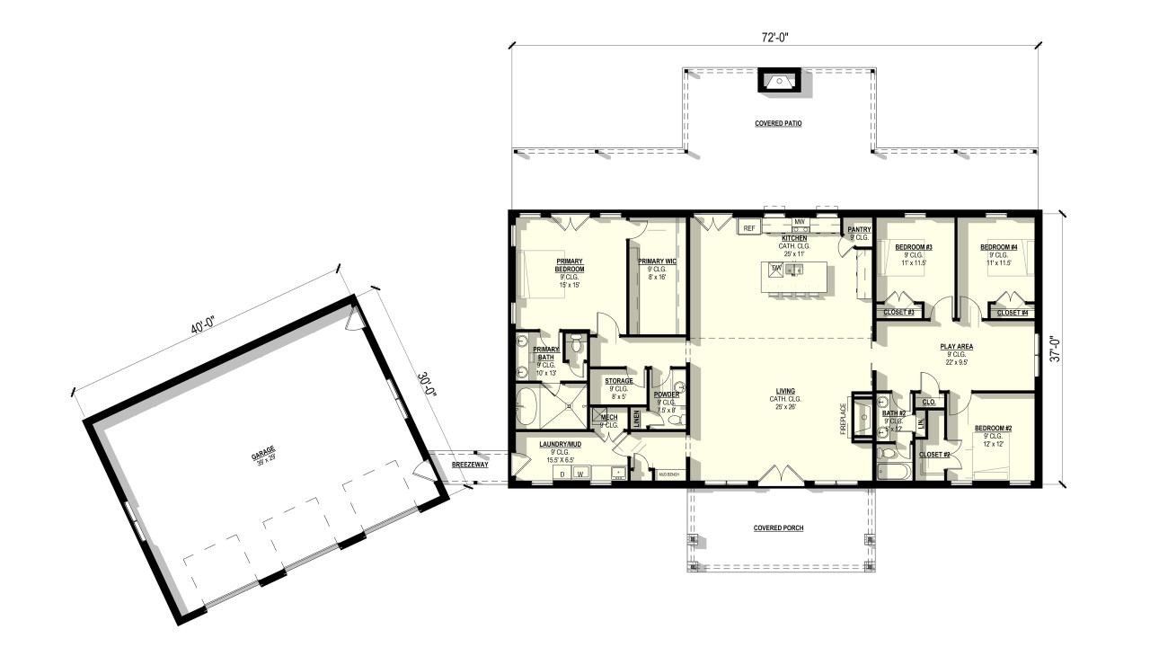 Country House Plan - Aspen 3 13306 - 1st Floor Plan