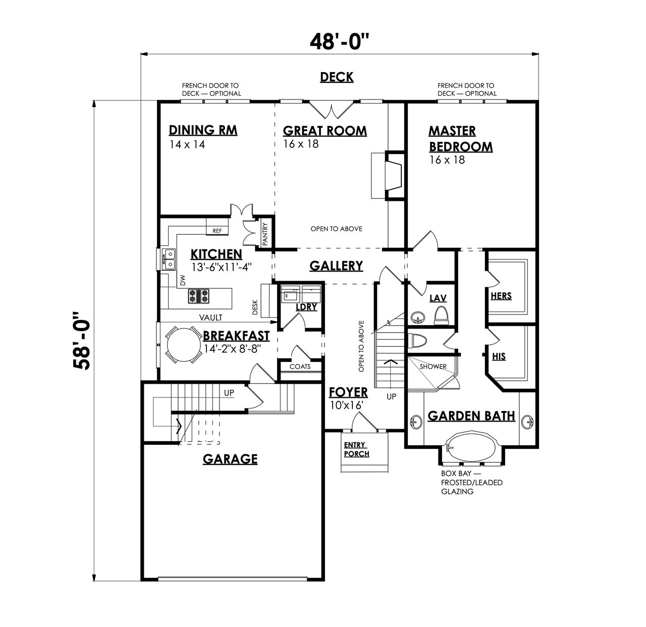 Traditional House Plan - Baltimore 2 45263 - 1st Floor Plan