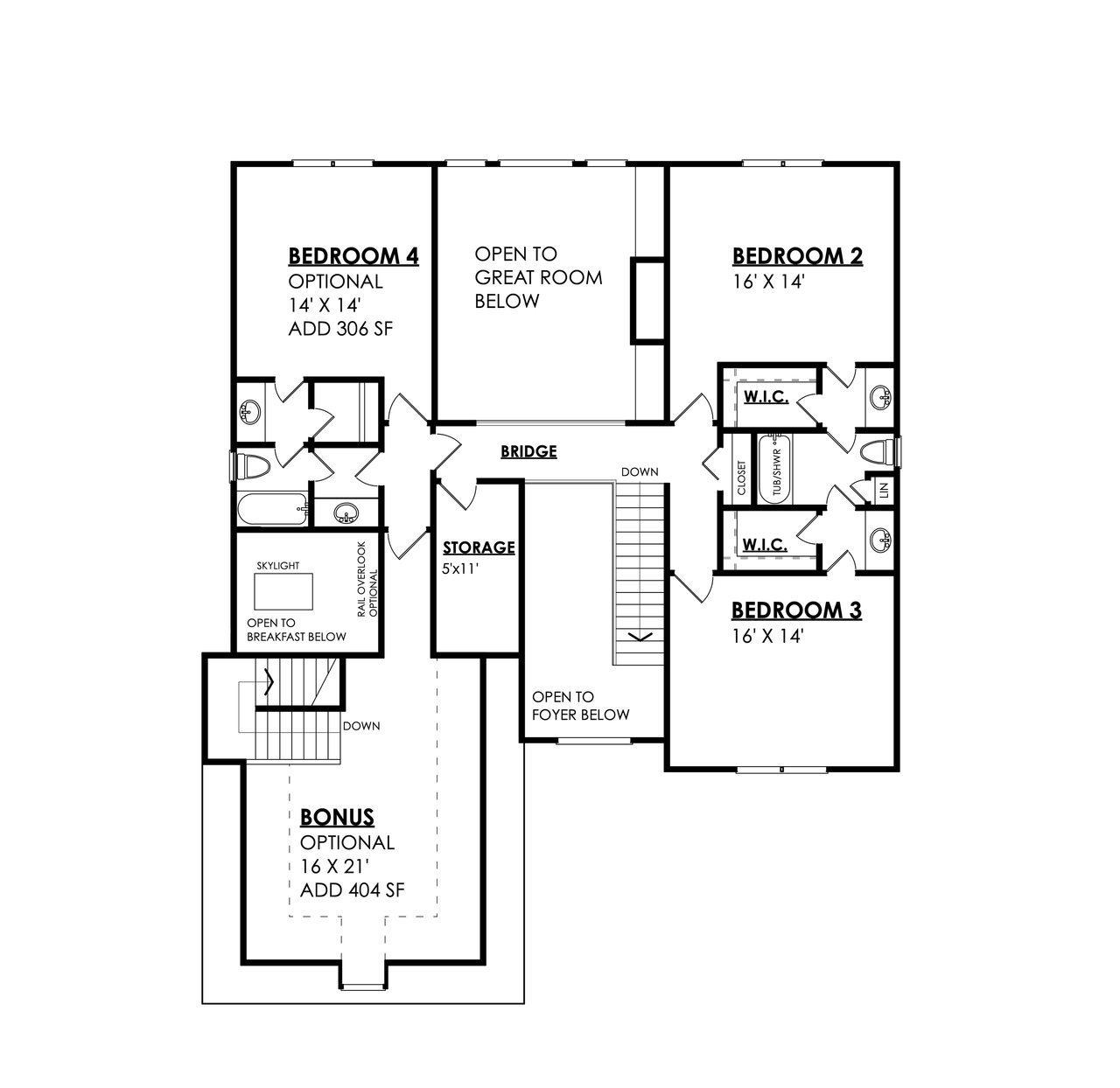Traditional House Plan - Baltimore 2 45263 - 2nd Floor Plan