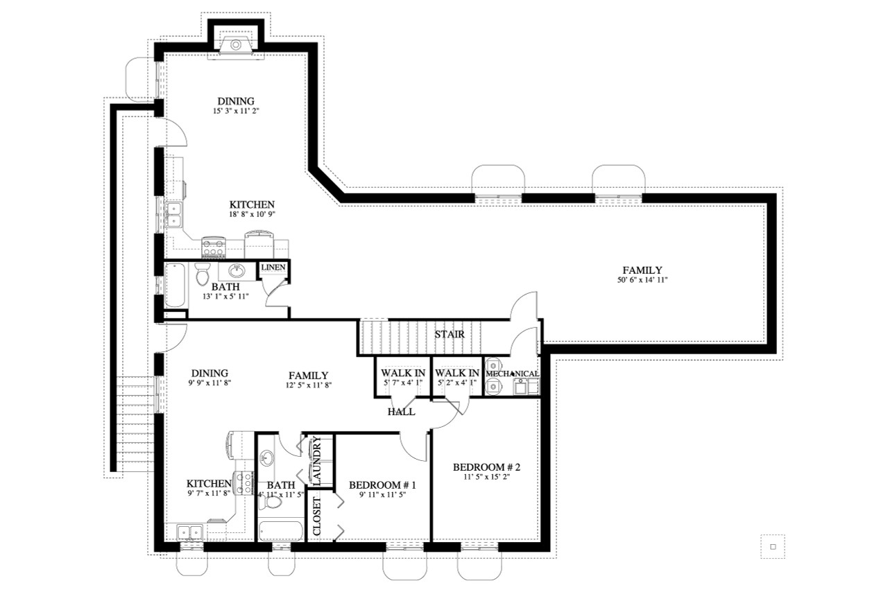 Craftsman House Plan - Pead 21950 - Basement Floor Plan