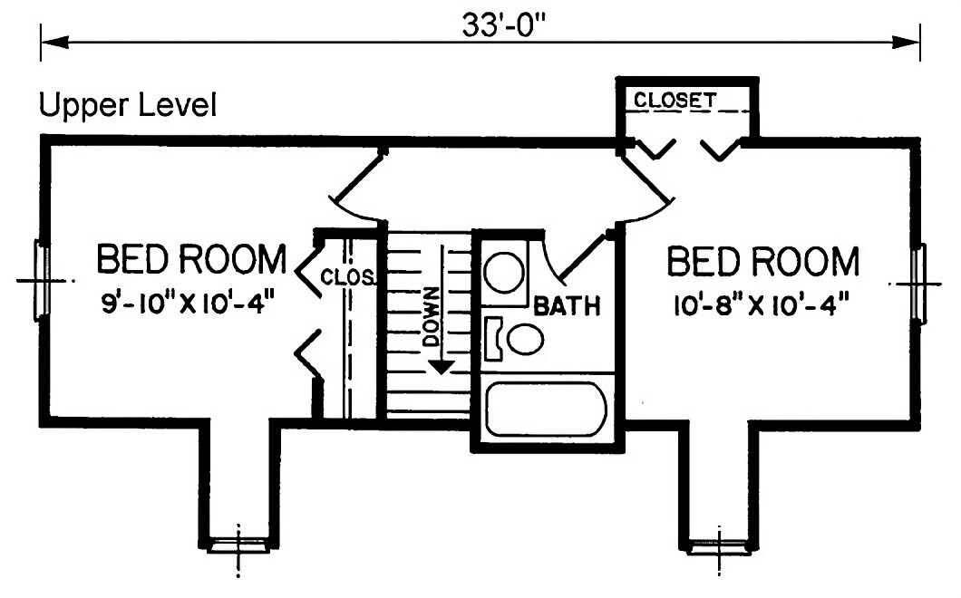 Traditional House Plan - Foxx 2 68601 - 2nd Floor Plan