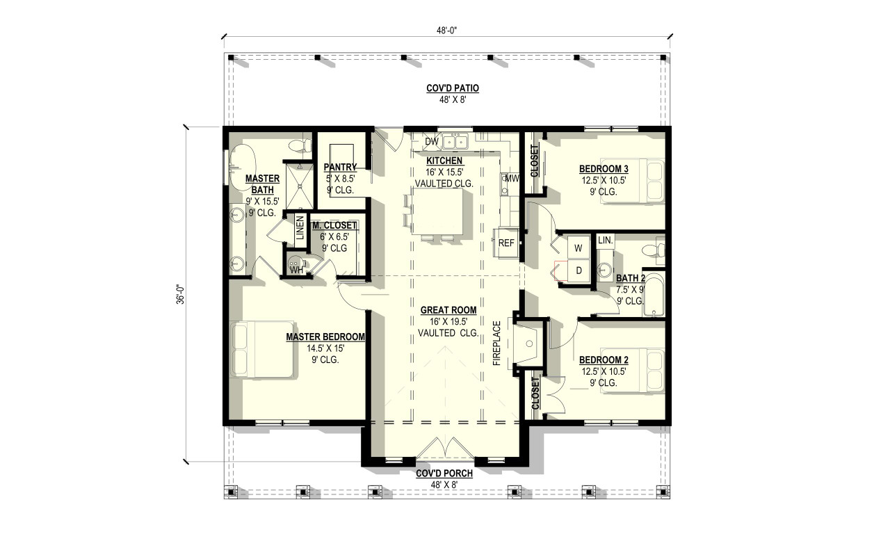Country House Plan - Cottonwood1 89782 - 1st Floor Plan