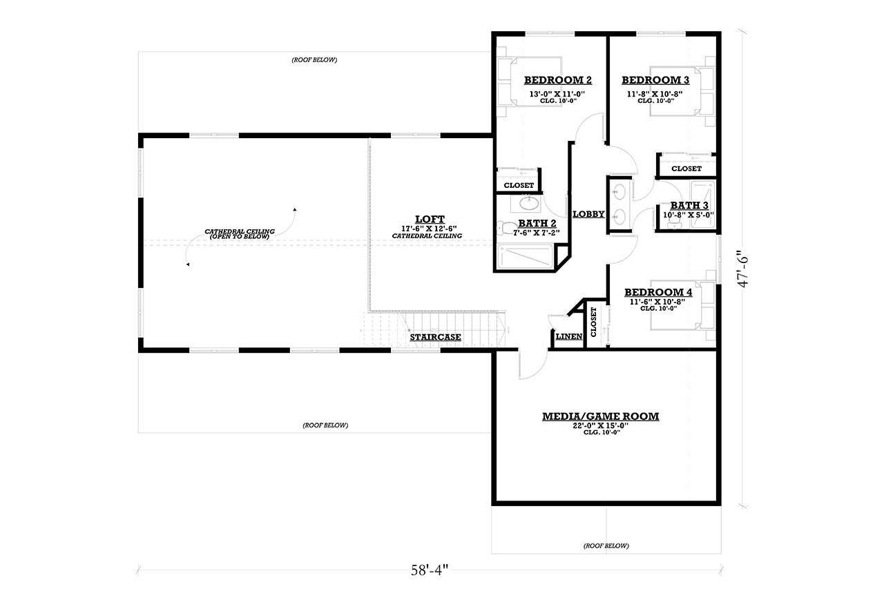 Secondary Image - Farmhouse House Plan - Barnie 30644 - 2nd Floor Plan